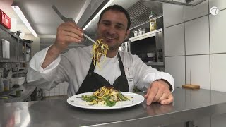 Tagliatelle mit B&uuml;ndnerfleisch Tr&uuml;ffel und Parmesan