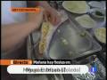 Merluza rellena con salsa de cebolla