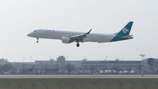 Air Dolomiti Embraer 195 landing at Munich Airport