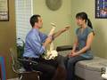 Dr. Mark Thompson with patient in commercial Dr. Mark Thompson with patient in commercial