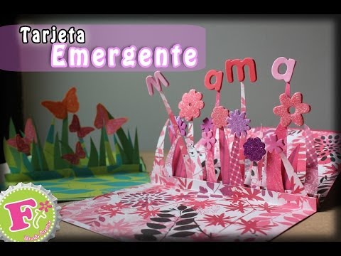 Tarjeta de Pliegues Pop Up para el día de las madres// Pleated Center Pop Up Card