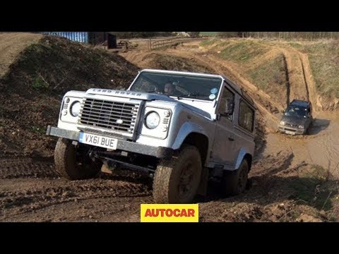 Defender - Autocar pitches the Land Rover Defender against a tiny and cheap Suzuki Jimny over a wet, muddy and rutted off-road course. The Suzuki gets left in the heavy...