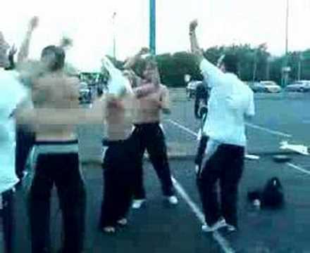 Scunthorpe Players at service station