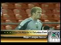 kansas city scores two stoppage time goals in this important mls late-season game.

columbus crew (6-9-10) vs. kansas city wizards (10-9-6)
september 15, 2007 -- arrowhead stadium

scoring summary:
kc -- scott sealy 3 (unassisted) 31
clb -- alejandro moreno 5 (unassisted) 65
clb -- andy herron 4 (marcos gonzalez 1, eddie gaven 3) 67
kc -- eddie johnson 15 (penalty kick) 93+
kc -- scott sealy 4 (eloy colombano 1, eddie johnson 5) 94+

columbus crew -- will hesmer, ezra hendrickson, marcos gonzalez, tim ward, eddie gaven, ned grabavoy, danny o'rourke, duncan oughton, jacob thomas (andy herron 65), jason garey (stefani miglioranzi 84), alejandro moreno.

substitutes not used: andy gruenebaum, kei kamara, andrew peterson, robbie rogers, ricardo virtuoso

kansas city wizards -- kevin hartman, jack jewsbury (eloy colombano 77), jimmy conrad, nick garcia, jose burciaga jr., davy arnaud, carlos marinelli, kerry zavagnin, kurt morsink (sasha victorine 66), scott sealy, eddie johnson.

substitutes not used: eric kronberg, ryan pore, ryan raybould, tyson wahl, lance watson
kansas city wizards columbuscrew
total shots: 19 (scott sealy 5)  18 (eddie gaven 4, ned grabavoy 4)
shots on goal: 12 (scott sealy 4)  8 (3 tied with 2)
fouls: 10 (carlos marinelli 4)  20 (duncan oughton 4)
offsides: 7 (scott sealy 5)  3 (alejandro moreno 2)
corner kicks: 4 (davy arnaud 2,
 carlos marinelli 2)  6 (eddie gaven 6)
saves: 6 (kevin hartman 6)  9 (will hesmer 9)

misconduct summary:
clb -- eddie gaven (caution; pushing, holding) 36
kc -- kurt morsink (caution; pushing, holding) 45
clb -- marcos gonzalez (caution; dissent) 48
clb -- duncan oughton (caution; tackle from behind) 72
clb -- will hesmer (caution; delaying a restart) 87

referee: andrew chapin
referee's assistants: jose corro; george vergara
4th official: hilario grajeda
time of game: 1:51
attendance: 10,217
weather: cloudy -and- 59 degrees