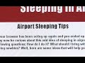 SCREEN WORLD TV - SLEEPING IN AIRPORTS SCREEN WORLD TV - SLEEPING IN AIRPORTS
