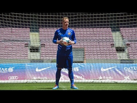 Marc-André ter Stegen steps onto the Camp Nou pitch Marc-André ter Stegen steps onto the Camp Nou pitch