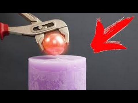 Experiment - 1000 Grad Glühende Metall Kugel vs Riesen Kerze