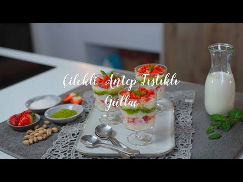 Çilekli Antep Fıstıklı Güllaç