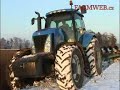 NH TG 285 with 6 furrow plough snow ploughing