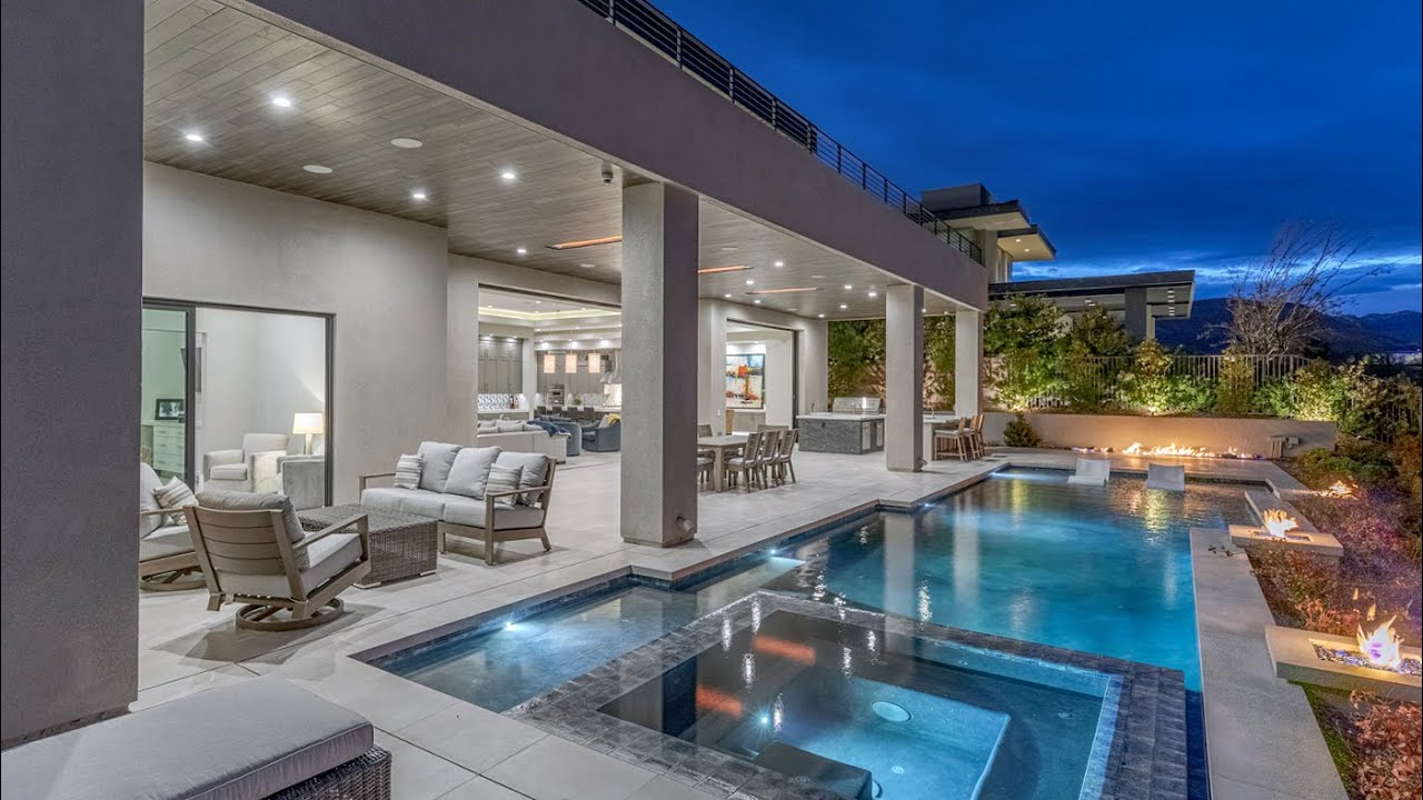 $5.335 Million Dollar Mansion | Mountain, Golf, and Las Vegas Strip Views