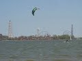 Mark Bauer Skurfin' Sandusky Bay, Lake Erie on a Skurfer with Cedar Point in background - 05-01