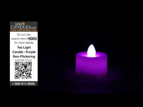 Purple Non-Flicker Battery Tea Lights by intelliFLAME