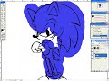 Speed-painting Sonic the hedgehog.