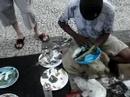 Amanzing man painting on dish using his hands! Amanzing man painting on dish using his hands!