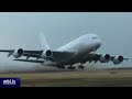 A380 Lands in Crosswind A380 Lands in Crosswind
