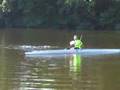 Demonstration of outriggers on single sculling shell