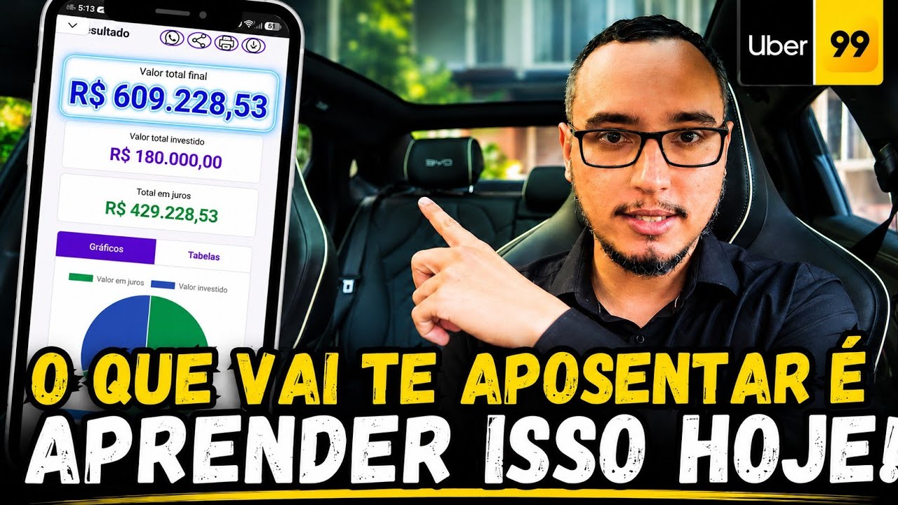 Desse jeito o Motorista de App se aposenta em 15 anos FACILMENTE. Uber/99Pop