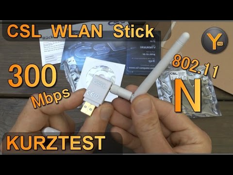Kurztest: CSL USB 2.0 WLAN Stick 300Mbps 802.11n / 2,4Ghz WiFi Adapter Dongle