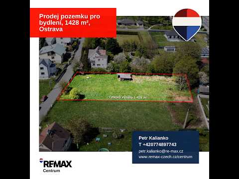 Video Prodej stavební pozemek 1 428 m2, Ostrava-Bartovice