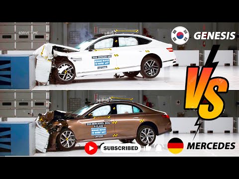 CRASH TEST German Mercedes E Class VS Korean Genesis G80 | Shocking results!