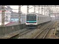 2010年2月17日（水） 武蔵野線西浦和駅を通過する配9692列車【EF64 1032+209系ｳﾗ52編成10両】です。 ｳﾗ52編成は、京浜東北・根岸線で最後まで走り続けた編成で、1月17日～24日まで≪ありがとう209系≫のHMを取り付けてました。