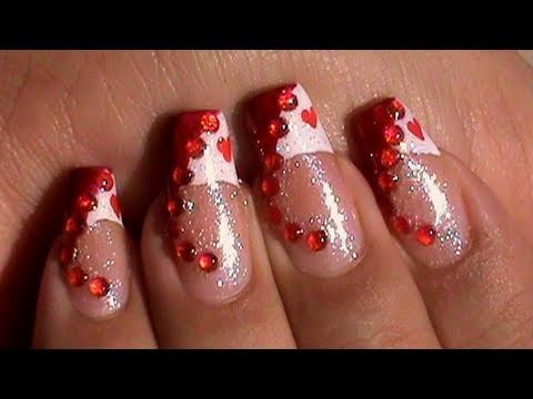 how to paint a heart on your nails