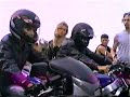 Blonde girl rides sportbike (from Baywatch)