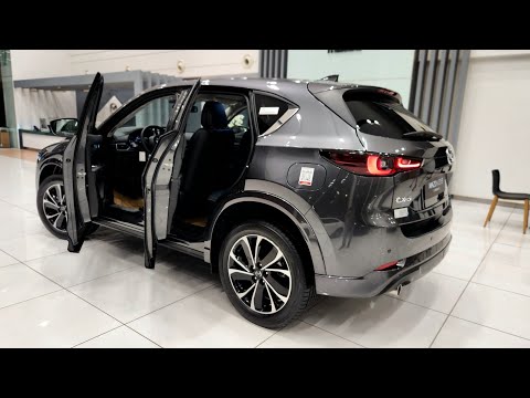 new 2025 mazda cx 5 premium suv polymetal gray metallic color  interior and exterior