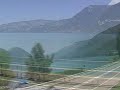 Train journey from Spitz to Interlaken, Switzerland.