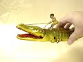 Vintage Chein Alligator with Native on Back Wind-up Toy