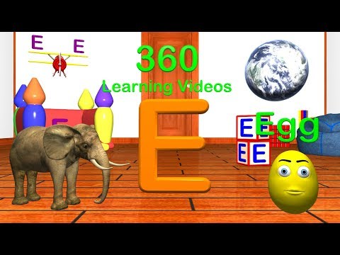 Learn the Letter E - 360° 3D VR Animated Kids Video - YouTube