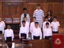 The Wilfred Jury Boys Choir under the direction of Rosemary Bannerman on the Boston grand piano perform 
