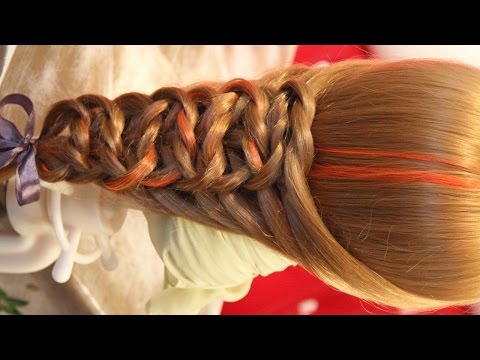 Плетение на волосах с резиночками Плетение на волосах с резиночками