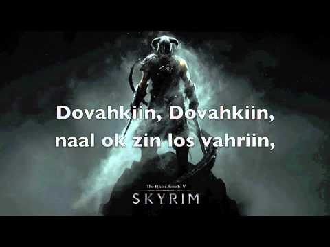 dragonborn - The song as in the menu of Skyrim, with original Dragontongue lyrics. Beware not to Shout at your family or friends while singing... Translation Dragonborn, ...