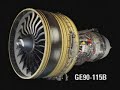 ge90 115b gas turbine jet engine testing   evaluation