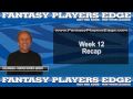 Week 12 Recap - Fantasy Players Edge - Joe DiMaio