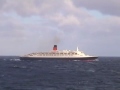 September 2008, the QE2 makes her final ever crossing of the Atlantic ocean in tandem with Queen Mary 2, before sailing for Dubai to become a floating hotel. At this point the two liners were less than a mile apart