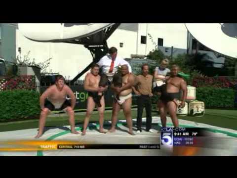 KTLA Video: Sam & Jessica Take on Sumo Champ Byamba