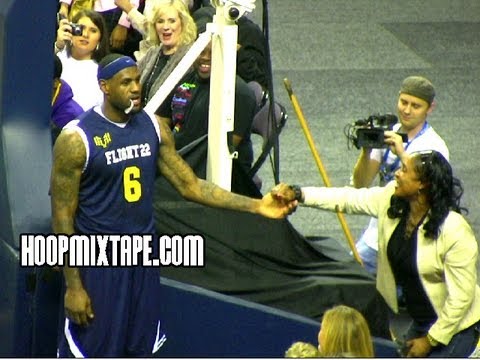 LeBron Dunks And Gives Lady No Love