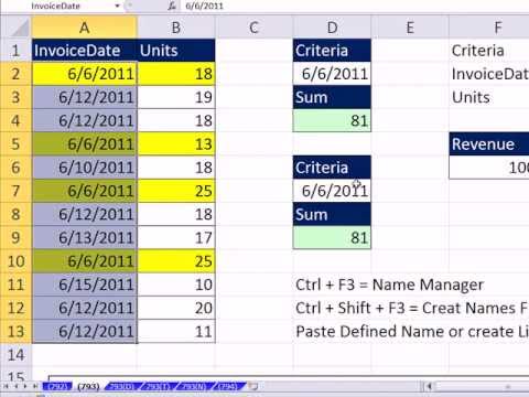 how to edit define name in excel 2010