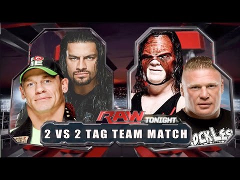 WWE RAW 2014 - John Cena & Roman Reigns vs Brock Lesnar & Kane - Full Match HD!