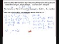 Learn to write and solve polynomial equations part 2