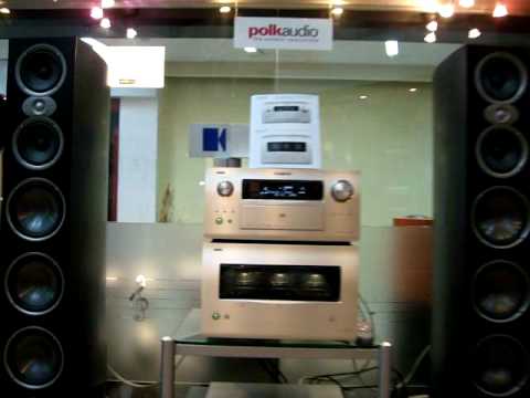 polk audio - here is the combination of denon POA series reference 10channel pre/power amplifier pumping 300W in to polkaudio RTiA 9 towers.............. Source DENON DVD...