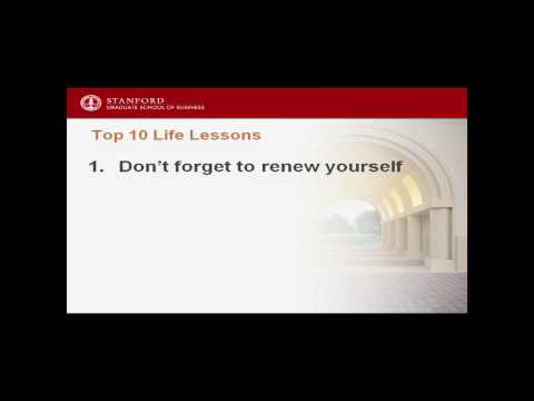 Life Lesson - Robert L. Joss, Professor of Finance, Dean Emeritus of the Stanford Graduate School of Business, has some advice a few weeks before graduation. In fact, he h...