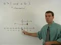 Access full lesson containing this video at: www.yourteacher.com Students learn that when solving a combined inequality in the form x is less than -3 or x is greater than 2, 
