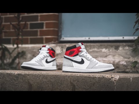 white grey and red jordans