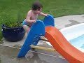 Ella Sliding into the Pool