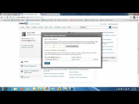 how to change email address on linkedin