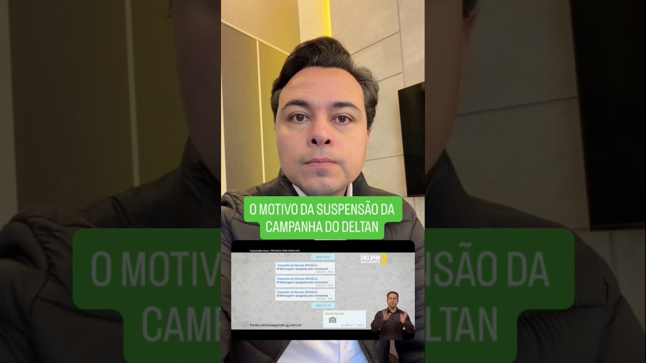 O MOTIVO DA SUSPENSÃO DA CAMPANHA DO DELTAN DALLAGNOL ‼️