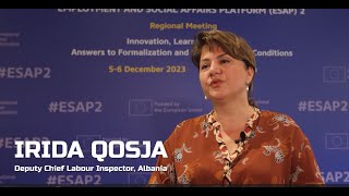 Irida Qosja, Deputy Chief Labour Inspector, Albania on the highlights of ESAP 2 project